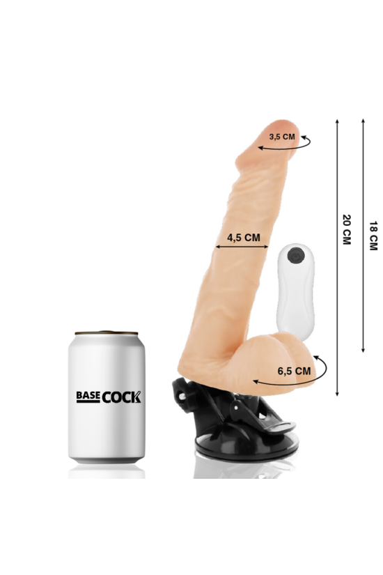 BASECOCK - VIBRATORE ARTICOLABILE TELECOMANDO NATURALE 20 CM -O- 4.5 CM