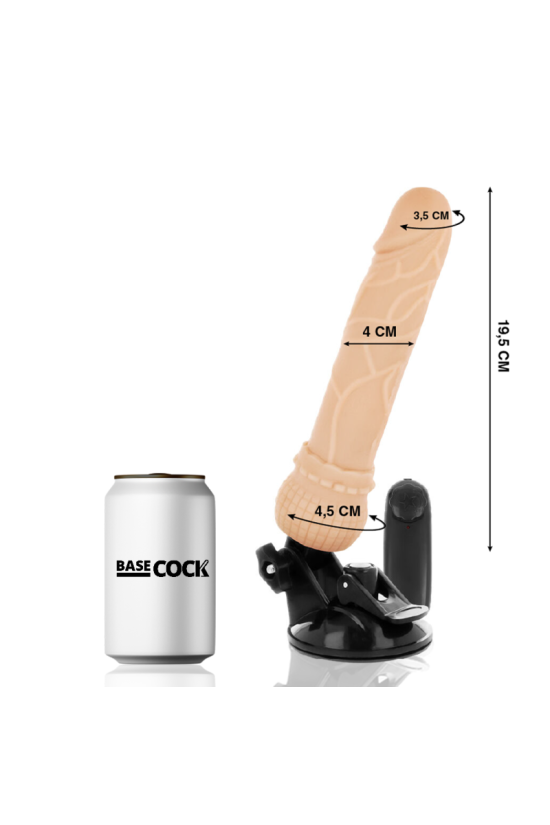BASECOCK - VIBRATORE TELECOMANDO NATURALE REALISTICO 19.5 CM -O- 4 CM