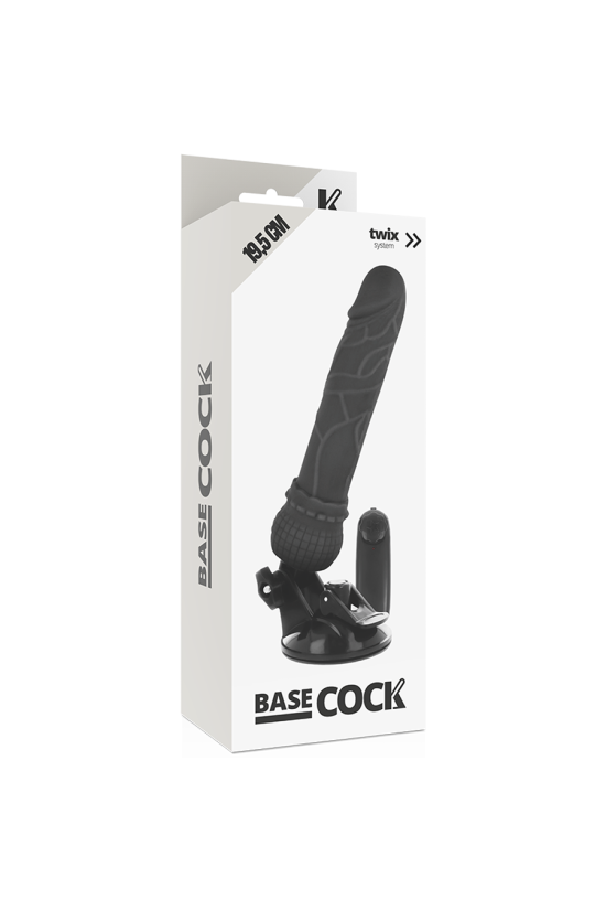 BASECOCK - VIBRATORE REALISTICO TELECOMANDO NERO 19.5 CM -O- 4 CM