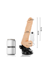 BASECOCK - VIBRATORE TELECOMANDO NATURALE REALISTICO 18.5 CM -O- 4CM
