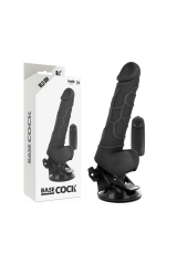 BASECOCK - VIBRATORE REALISTICO TELECOMANDO NERO 18.5 CM -O- 4CM
