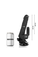 BASECOCK - VIBRATORE REALISTICO TELECOMANDO NERO 18.5 CM -O- 4CM