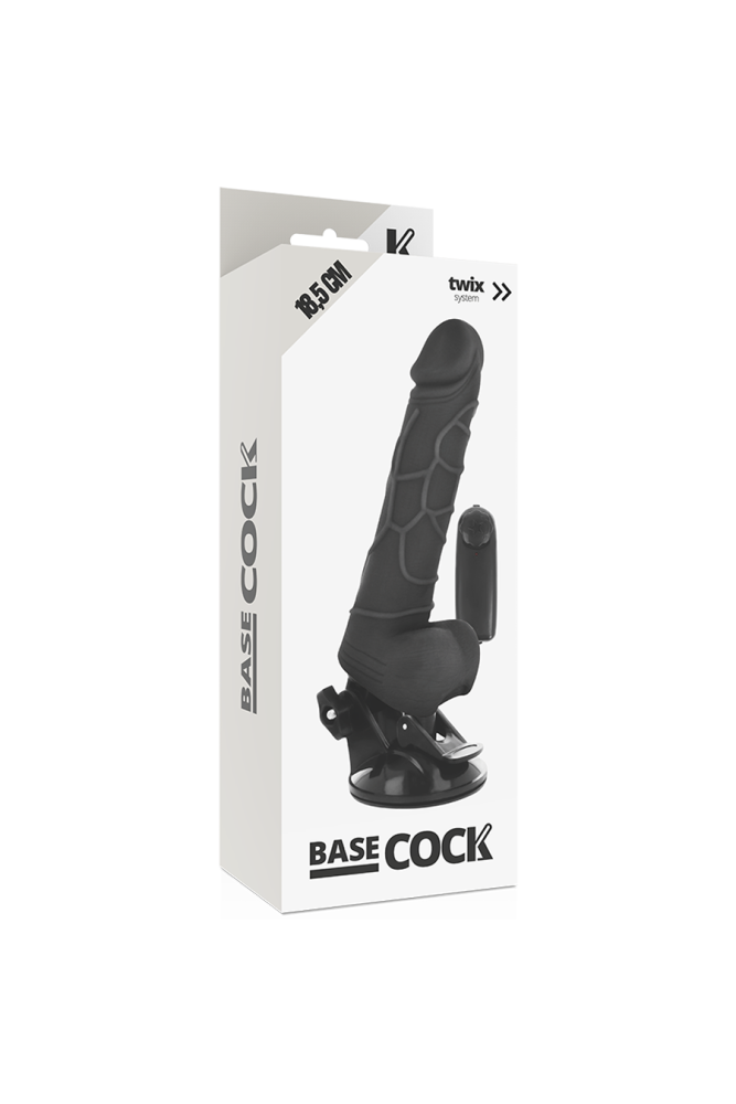 BASECOCK - VIBRATORE REALISTICO TELECOMANDO NERO 18.5 CM -O- 4CM