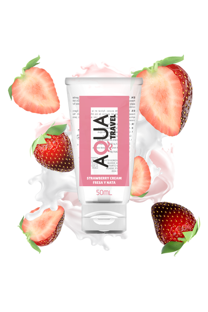 AQUA TRAVEL - LUBRIFICANTE A BASE ACQUA GUSTO CREMA FRAGOLA - 50 ML