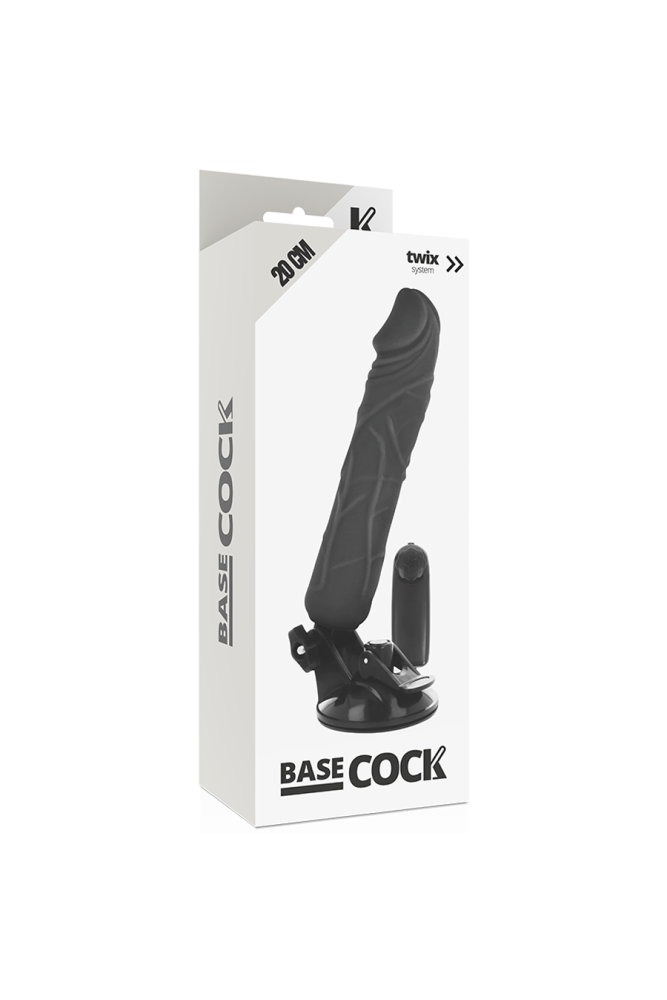 BASECOCK - VIBRATORE REALISTICO TELECOMANDO NERO 20 CM -O- 4 CM