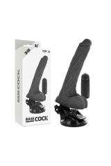 BASECOCK - VIBRATORE REALISTICO TELECOMANDO NERO CON TESTICOLI 20 CM -O- 4 CM