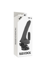 BASECOCK - VIBRATORE REALISTICO TELECOMANDO NERO CON TESTICOLI 20 CM -O- 4 CM
