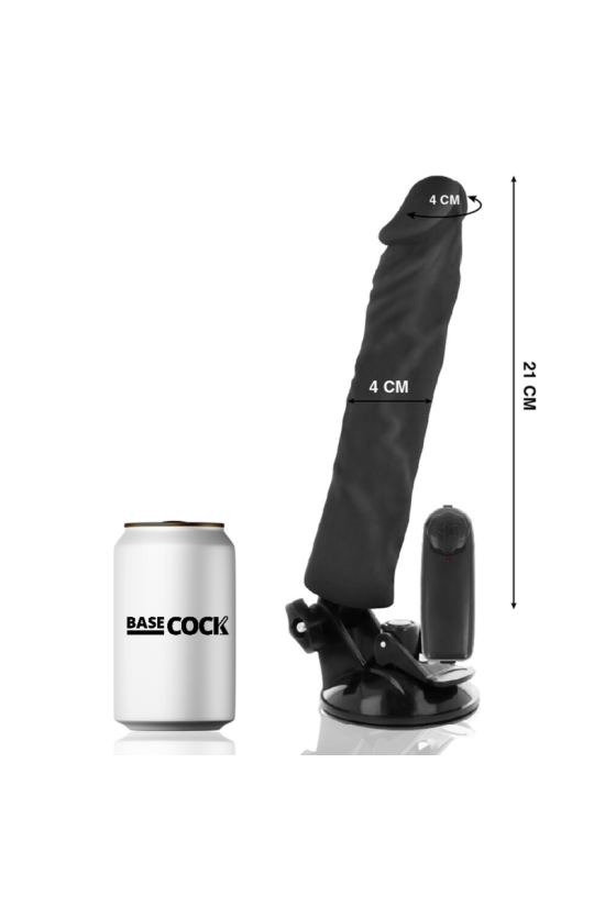 BASECOCK - VIBRATORE REALISTICO TELECOMANDO NERO 21 CM -O- 4 CM