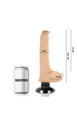 BASECOCK - VIBRATORE REALISTICO 2-1 NATURALE 18.5 CM -O- 4 CM