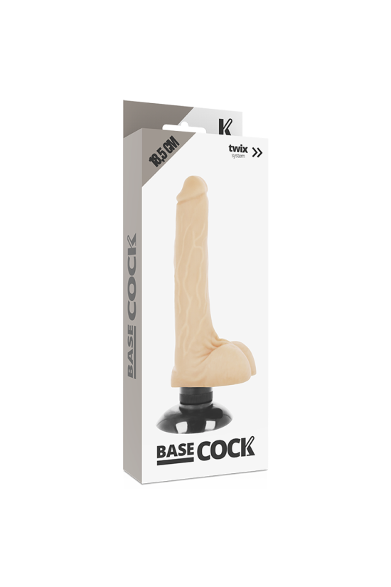 BASECOCK - VIBRATORE REALISTICO 2-1 NATURALE 18.5 CM -O- 4 CM