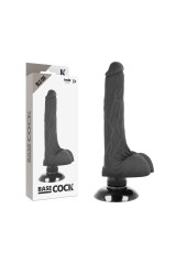BASECOCK - VIBRATORE REALISTICO BASECOCK 2-1 NERO 18.5 CM -O- 4 CM