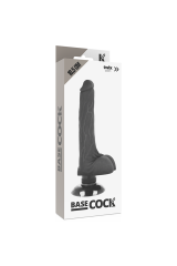 BASECOCK - VIBRATORE REALISTICO BASECOCK 2-1 NERO 18.5 CM -O- 4 CM