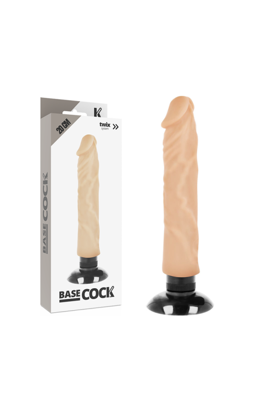 BASECOCK - VIBRATORE REALISTICO 2-1 NATURALE 20 CM -O- 4 CM