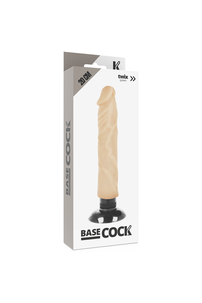 BASECOCK - VIBRATORE REALISTICO 2-1 NATURALE 20 CM -O- 4 CM
