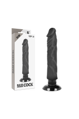 BASECOCK - VIBRATORE REALISTICO 2-1 NERO 20 CM -O- 4 CM