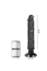 BASECOCK - VIBRATORE REALISTICO 2-1 NERO 20 CM -O- 4 CM