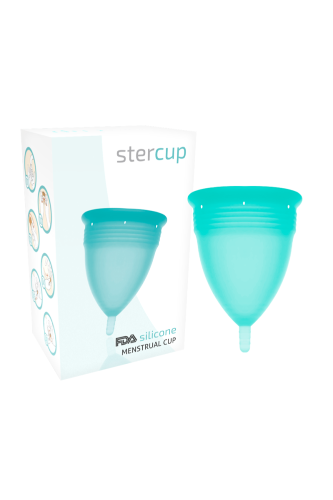 STERCUP - COPPA MESTRUALE IN SILICONE FDA ACQUAMARINA - TAGLIA L