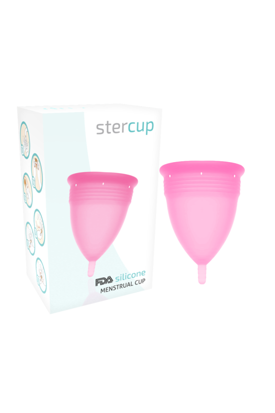 STERCUP - COPPA MESTRUALE IN SILICONE FDA ROSA - TAGLIA S
