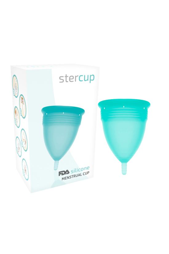 STERCUP - COPPA MESTRUALE IN SILICONE FDA ACQUAMARINA - TAGLIA S