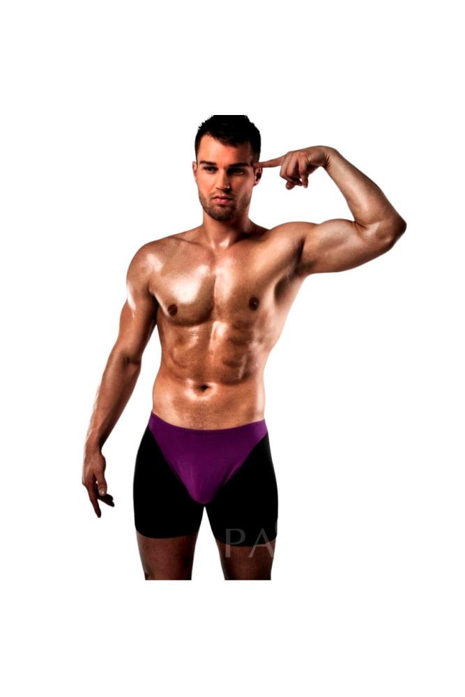 PASSION - BOXER 009 LILLA/NERO LINGERIE EROTICA S/M