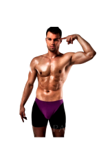 PASSION - BOXER 009 LILLA/NERO LINGERIE EROTICA S/M