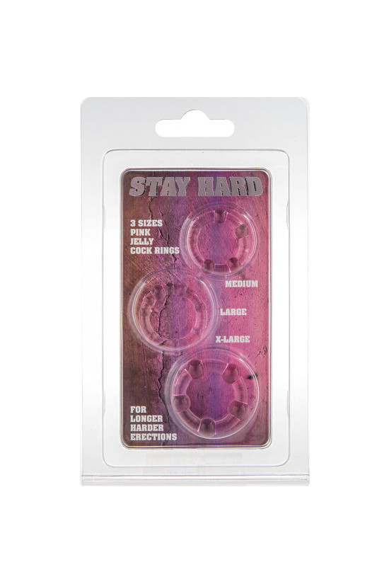 SEVEN CREATIONS - SET DI TRE ANELLI PER PENE ROSA