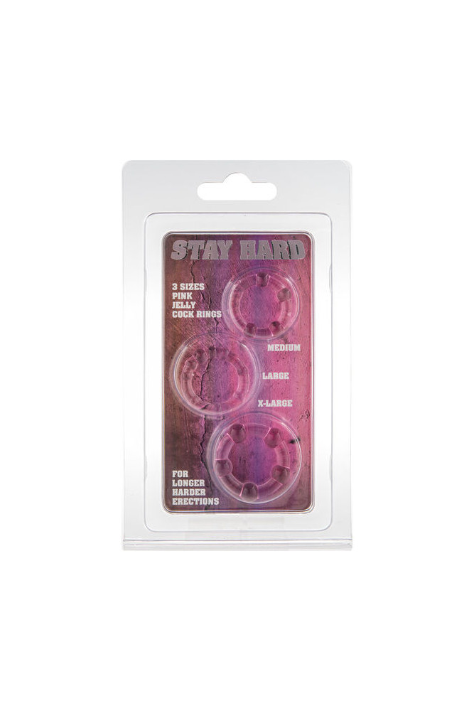 SEVEN CREATIONS - SET DI TRE ANELLI PER PENE ROSA