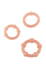 SEVEN CREATIONS - SET DI TRE ANELLI PER PENE IN PELLE