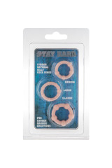 SEVEN CREATIONS - SET DI TRE ANELLI PER PENE IN PELLE