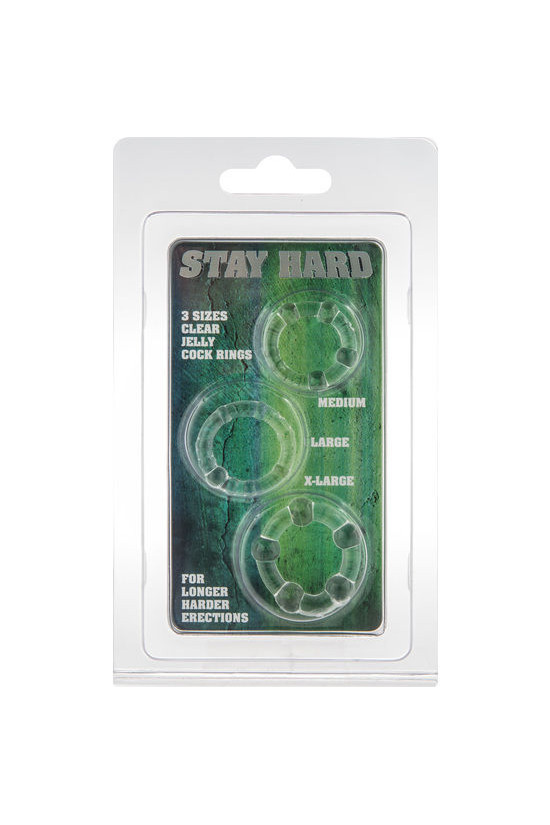 SEVEN CREATIONS - SET DI TRE ANELLI PER PENE TRASPARENTI