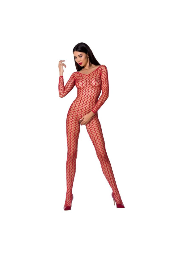 PASSION - WOMAN BS068 BODYSTOCKING ROSSO TAGLIA UNICA