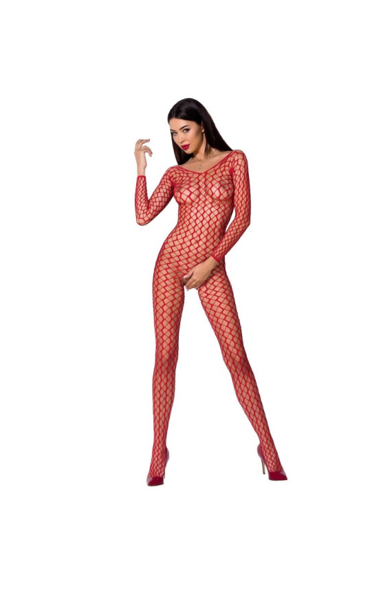 PASSION - WOMAN BS068 BODYSTOCKING ROSSO TAGLIA UNICA