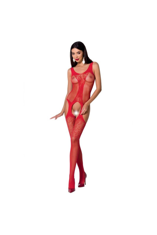 PASSION - WOMAN BS072 BODYSTOCKING TAGLIA UNICA ROSSO