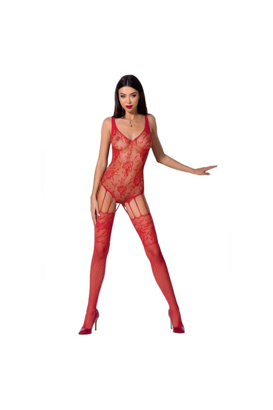 PASSION - WOMAN BS074 BODYSTOCKING TAGLIA UNICA ROSSO