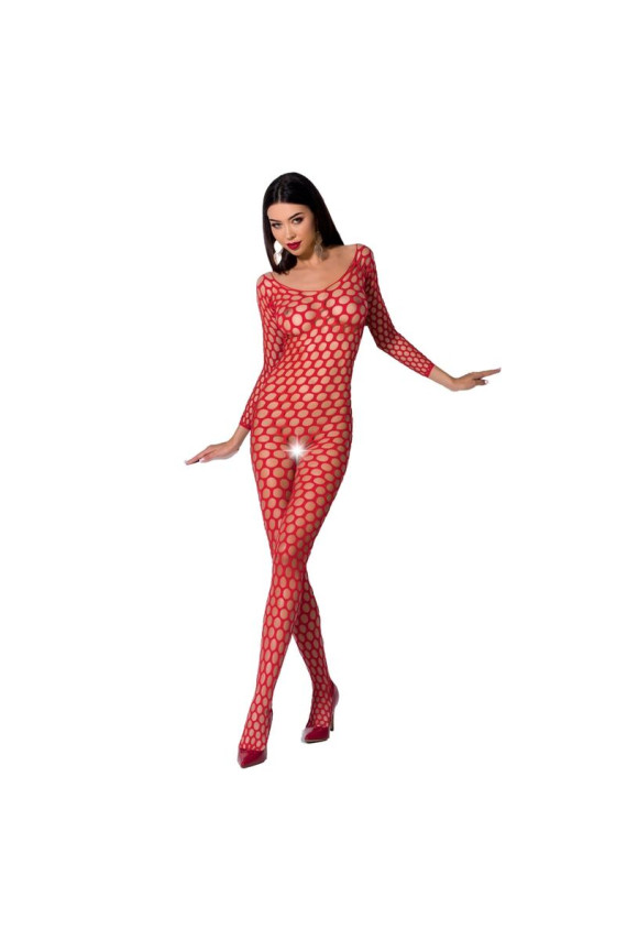 PASSION - WOMAN BS077 BODYSTOCKING TAGLIA UNICA ROSSO
