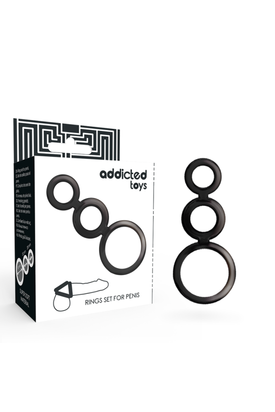 ADDICTED TOYS - SET DI ANELLI PER PENE - FUMO