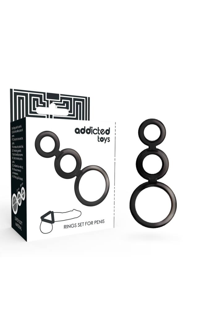 ADDICTED TOYS - SET DI ANELLI PER PENE - FUMO