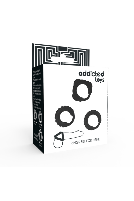 ADDICTED TOYS - SET C-RING NERO