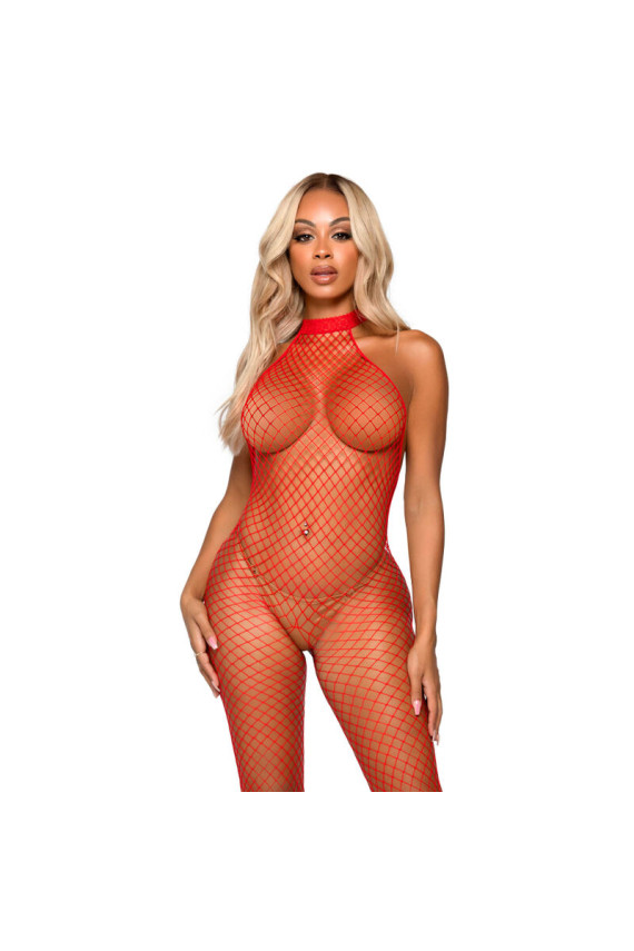 LEG AVENUE - BODYSTOCKING LE FRIVOLE - COLLO RACER TAGLIA UNICA ROSSO