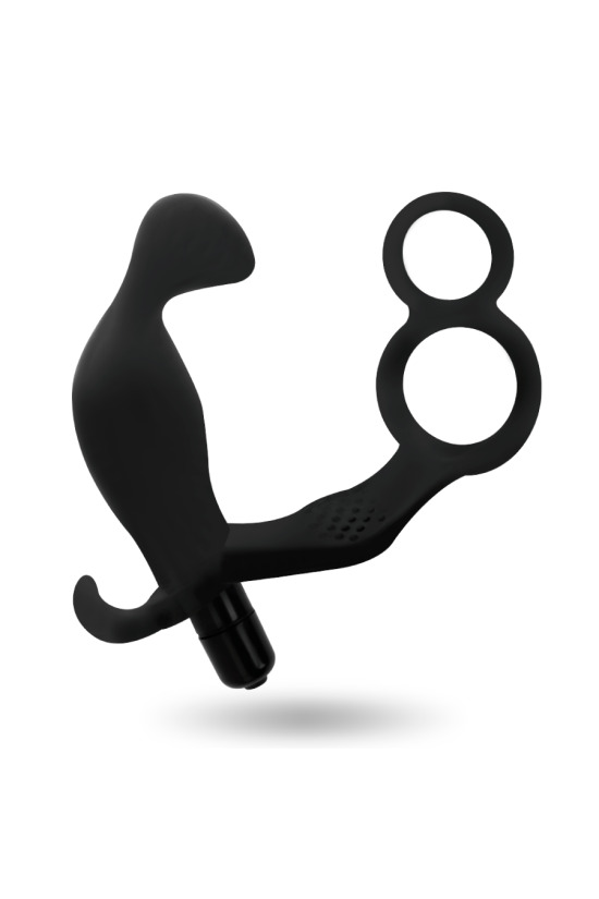 ADDICTED TOYS - PLUG ANALE CON DOPPIO ANELLO PER PENE E TESTICOLI NERI