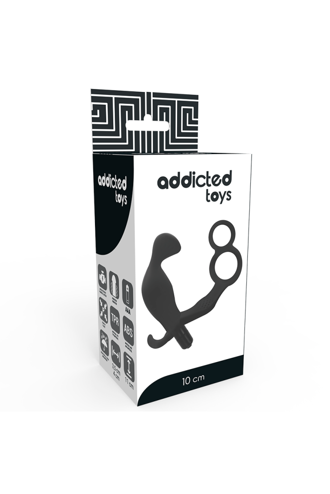 ADDICTED TOYS - PLUG ANALE CON DOPPIO ANELLO PER PENE E TESTICOLI NERI