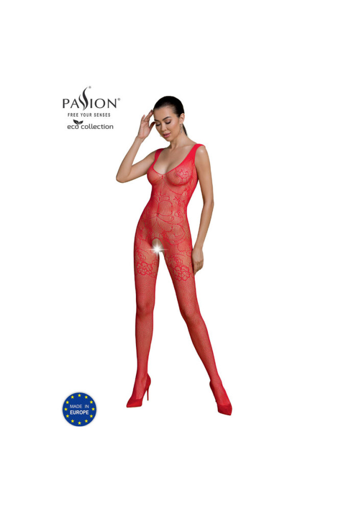 PASSION - COLLEZIONE ECO BODYSTOCKING ECO BS012 ROSSO