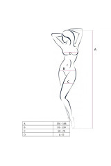 PASSION - WOMAN BS055 BODYSTOCKING ROSSO TAGLIA UNICA