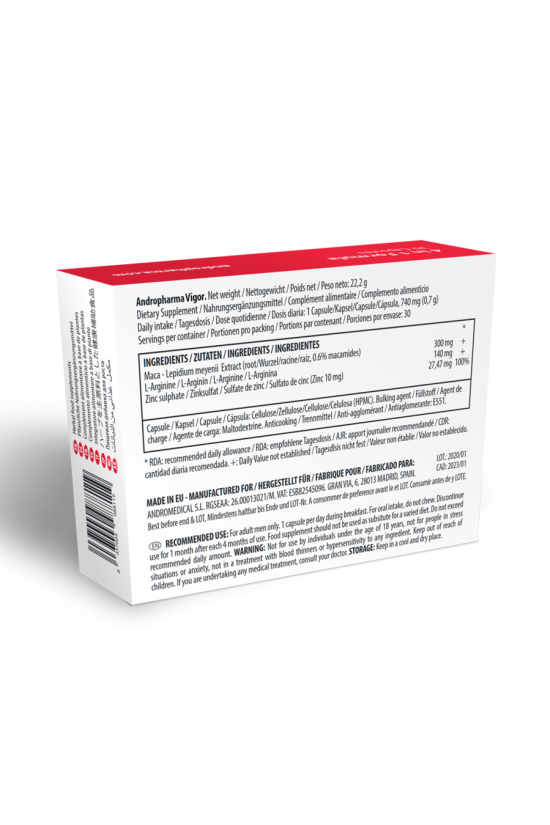 ANDROPHARMA VIGOR - INTEGRATORE PER IL POTENZIAMENTO DELLA LIBIDO