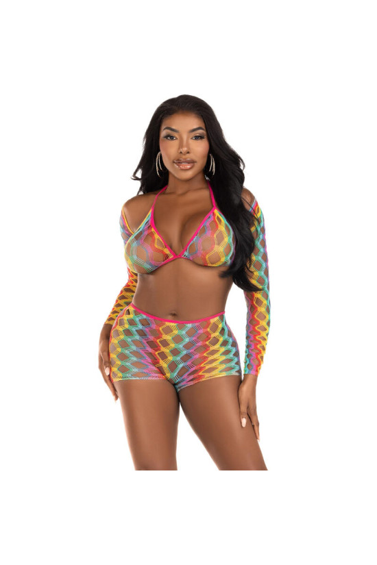 LEG AVENUE - SET TRE PEZZI MULTICOLORE