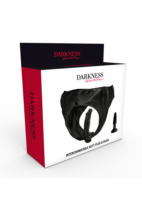 DARKNESS - SLIP CON TAPPO E DILDO INTERCAMBIABILE