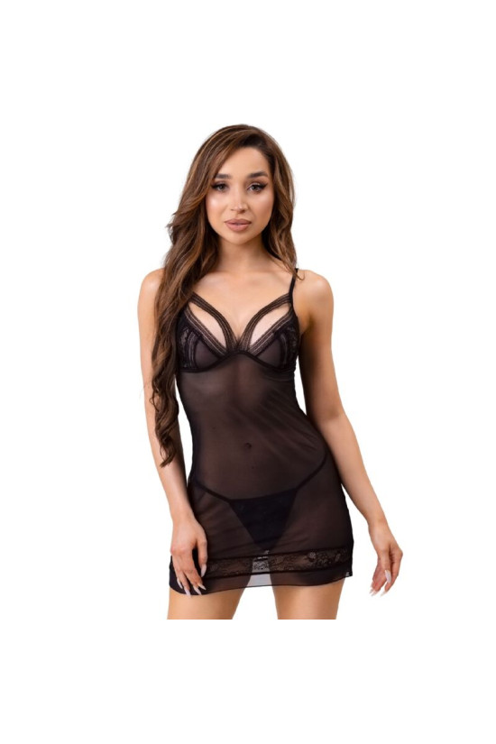 LIVCO CORSETTI FASHION - MELISENDA CF 1709 ACCAPPATOIO + CAMICIA + PERIZOMA NERO S