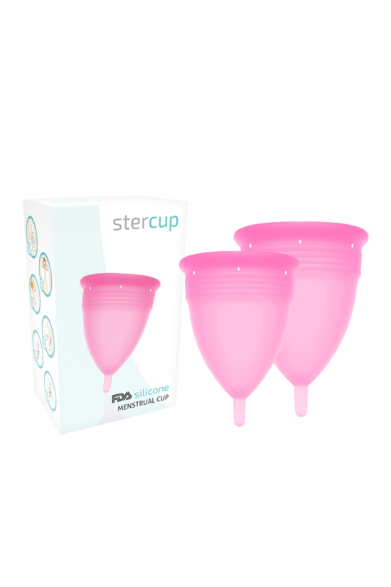 STERCUP - COPPA MESTRUALE IN SILICONE FDA TAGLIA S + L ROSA