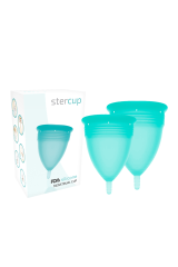 STERCUP - COPPA MESTRUALE IN SILICONE FDA TAGLIA S + L ACQUAMARINA