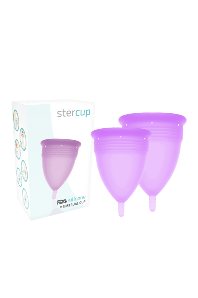 STERCUP - COPPA MESTRUALE IN SILICONE FDA TAGLIA S + L LILLA